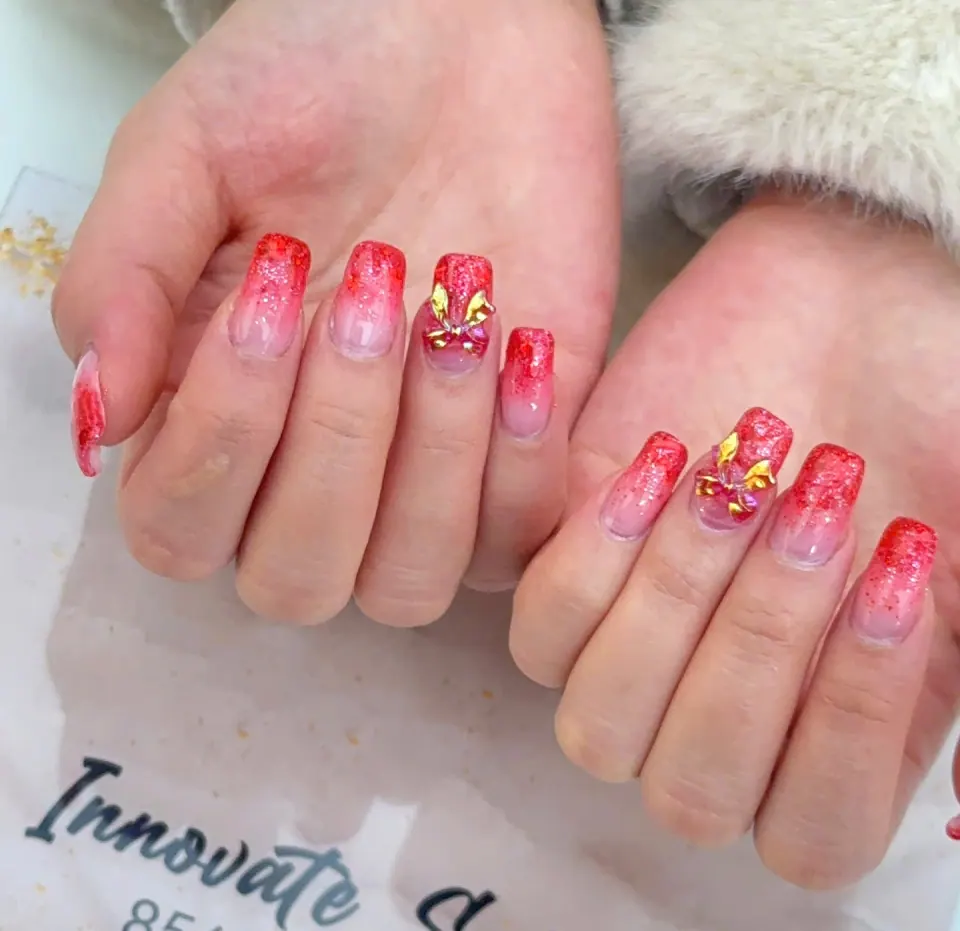 Ombré & solid set from the Innovate nail bar